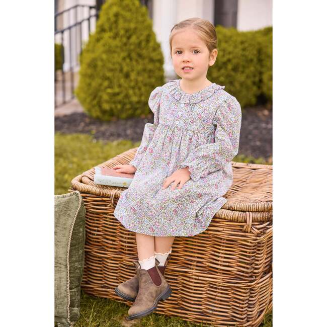 Pleated Caroline Dress, Lavender Gables Floral - Dresses - 3