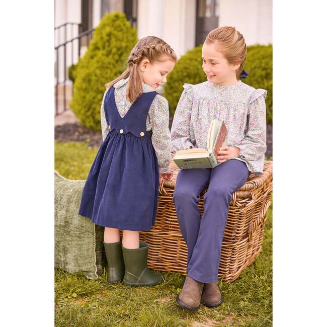 Ruffled Peter Pan Blouse, Lavender Gables Floral - Blouses - 3