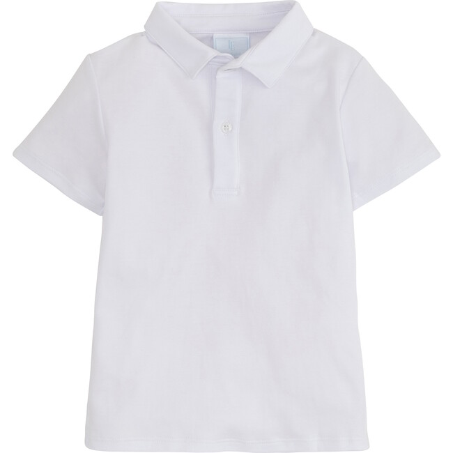 Short Sleeve Solid Polo, White