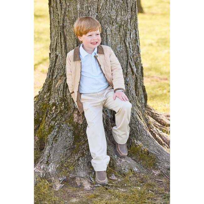 Long Sleeve Polo, Sky Stripe