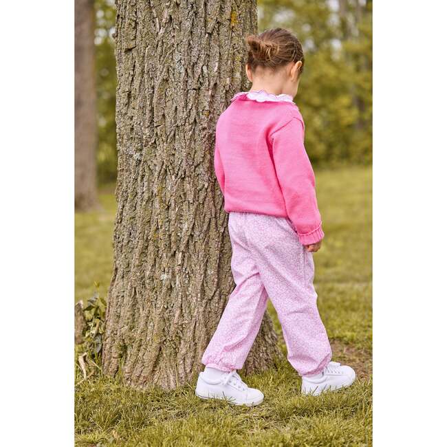 Intarsia Sweater, Hot Pink Bow - Sweaters - 3