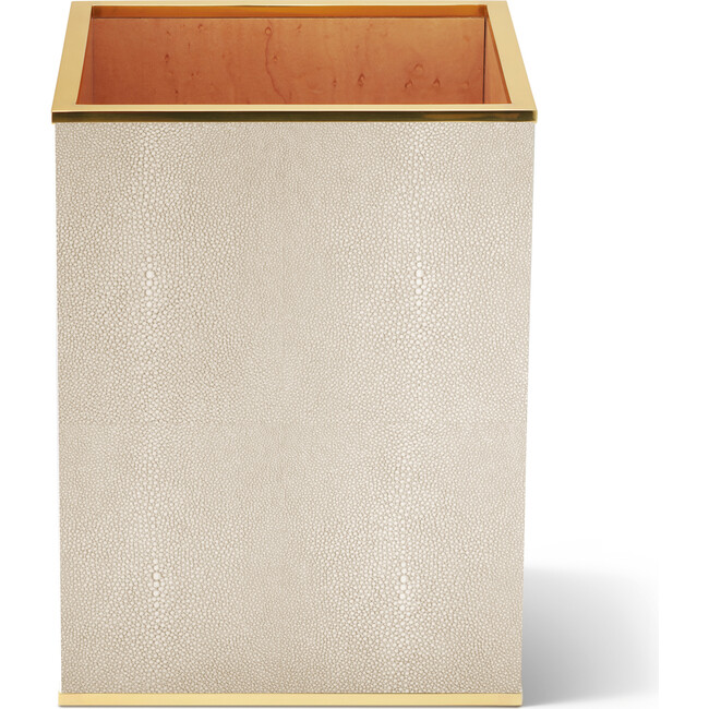 Classic Shagreen Waste Basket, Wheat - Accents - 1