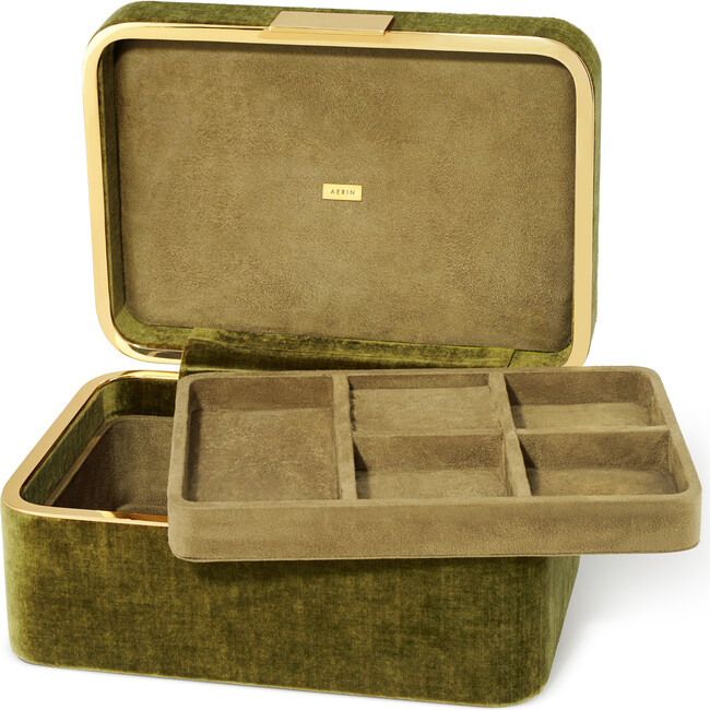 Beauvais Velvet Jewelry Box, Moss - Accents - 2