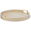Carina Croc Leather Small Round Tray, Fawn - Accents - 4