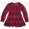 The Tiny Viviana Nap Dress, Cherry Tartan - Dresses - 1 - thumbnail