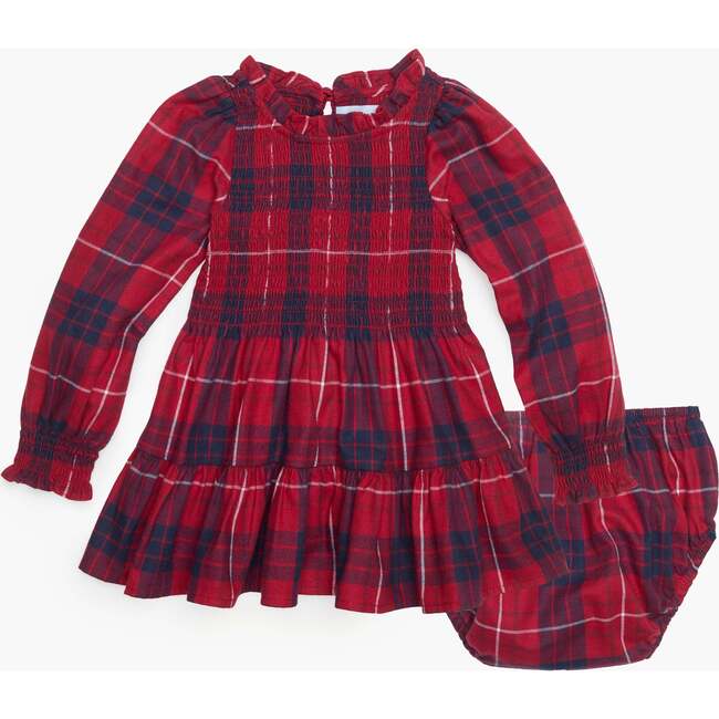 The Baby Viviana Nap Dress, Cherry Tartan