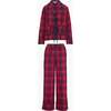 The Steffy PJ Set, Cherry Tartan - Pajamas - 1 - thumbnail