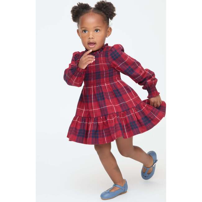 The Tiny Viviana Nap Dress, Cherry Tartan - Dresses - 3