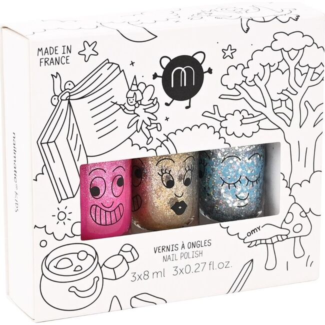 Nail Polish for Kids Set of 3 PINKY AURORA LUNA, Multi