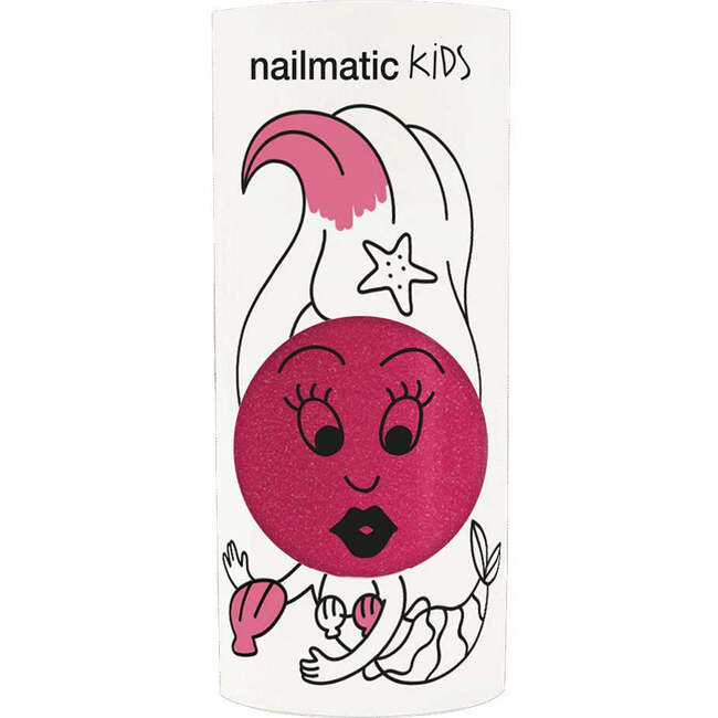 Nail Polish for Kids GLITTER SINGLE SISSI Dark Pink Glitter, Pink
