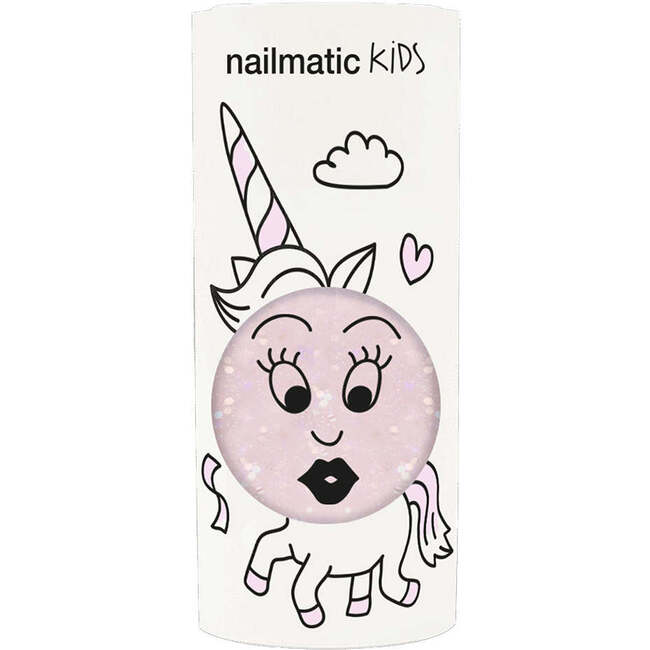 Nail Polish for Kids GLITTER SINGLE POLLY Light Pink Glitter, Pink