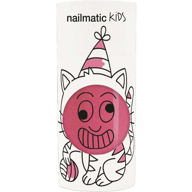 Nail Polish for Kids GLITTER SINGLE KITTY Pink Glitter, Pink