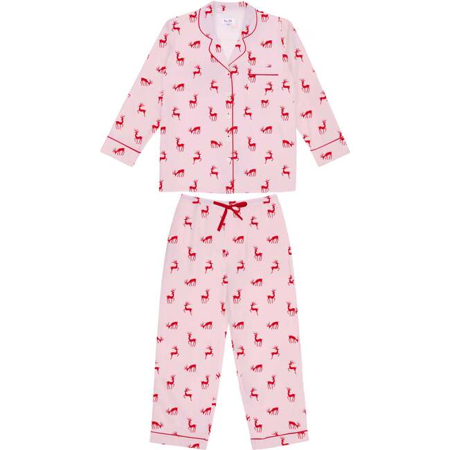 Women's Reindeer Pink Long PJ Set