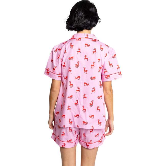 Women's Reindeer Pink Short PJ Set - Pajamas - 7