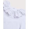 Frill Collar Long Sleeve Bodysuit, White - Onesies - 4 - thumbnail