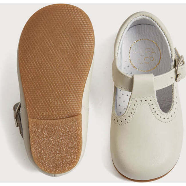 Baby Leather T-Bar Shoes, Ivory