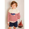 Whale Intarsia Striped Jumper in Red - Sweaters - 2 - thumbnail
