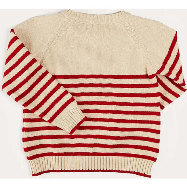 Whale Intarsia Striped Jumper in Red - Sweaters - 3
