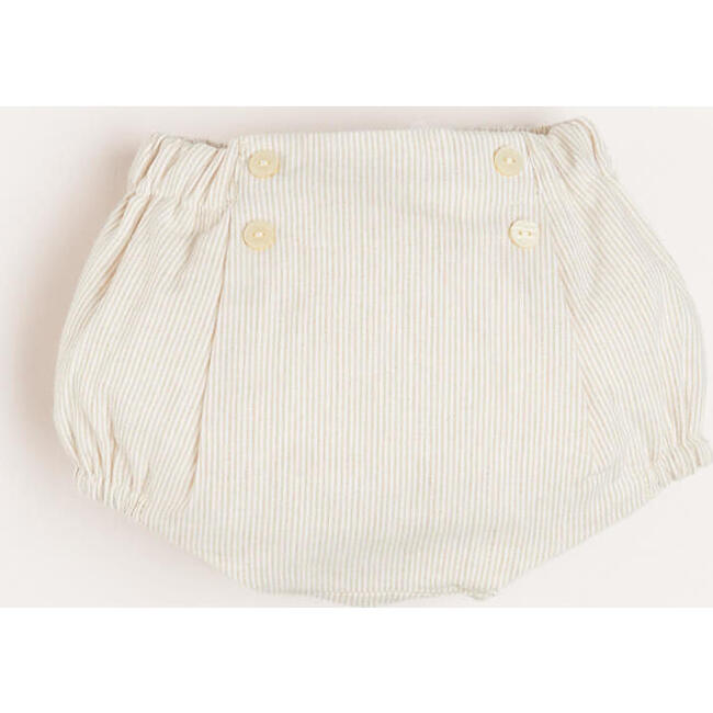 Striped Button Detail Bloomers in Beige