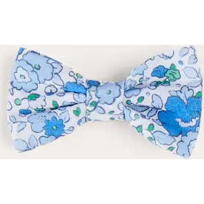 Olivia Floral Small Bow Hair Clip in Blue - Hair Accessories - 1