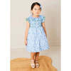 Olivia Floral Smocked Ruffle Collar Sleeveless Dress in Blue - Dresses - 2 - thumbnail