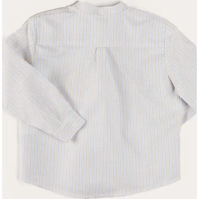 Stafford Striped Mao Collar Long Sleeve Shirt in Yellow - Shirts - 5