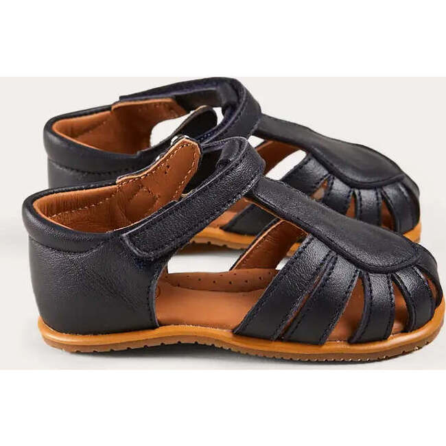 Leather Fishermans Sandals in Navy - Sandals - 5