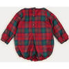 Tartan Hand-Smocked Peter Pan Collar Romper, Red - Onesies - 2