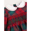 Tartan Hand-Smocked Peter Pan Collar Romper, Red - Onesies - 3
