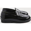 Leather Moccasins, Black - Dress Shoes - 3 - thumbnail