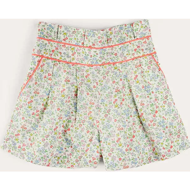 Cordelia Liberty Floral Contrast Piping Shorts in Pink - Shorts - 1
