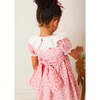 Emilia Floral Hand Smocked Ruffle Collar Short Sleeve Dress in Pink - Dresses - 6