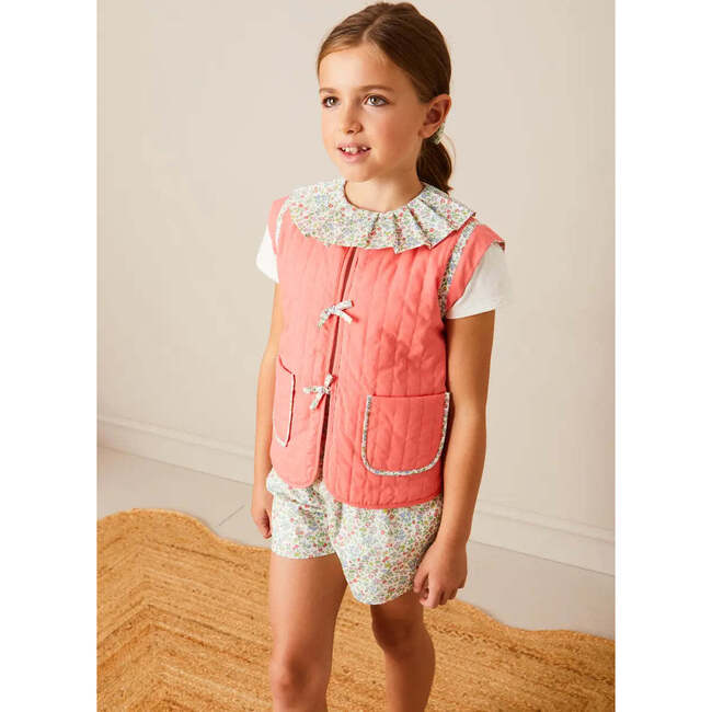 Cordelia Liberty Floral Contrast Piping Shorts in Pink - Shorts - 4