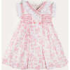 Audrey Toile Hand Smocked Double Breasted Sleeveless Dress in Pink - Dresses - 1 - thumbnail