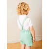 Cheyne Striped Boat Embroidery Dungarees in Green - Pants - 3 - thumbnail