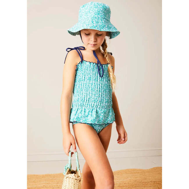 Adelaide Floral Smock Detail Swimsuit in Green