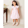 Audrey Toile Hand Smocked Double Breasted Sleeveless Dress in Pink - Dresses - 3