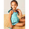 Adelaide Floral Bow Detail Two Piece Swimsuit in Green - Two Pieces - 5 - thumbnail