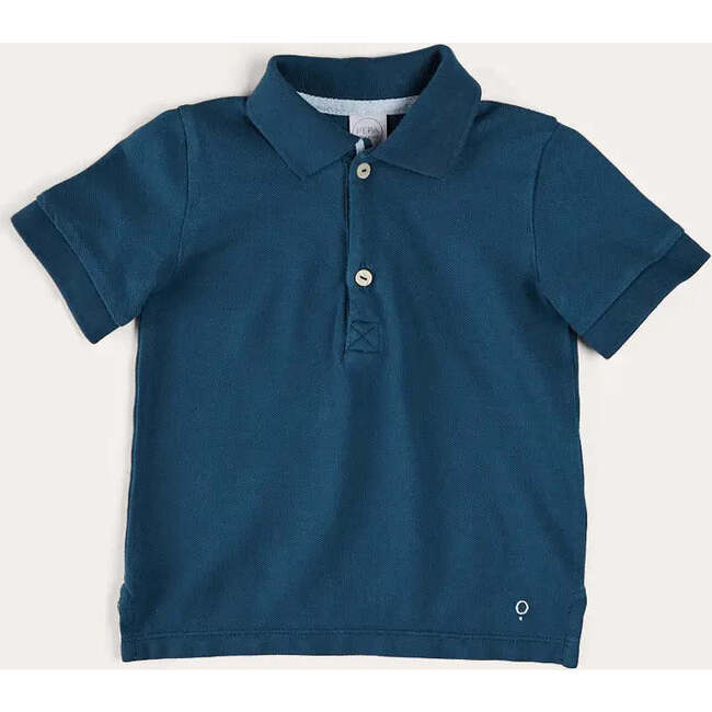 Plain Short Sleeve Polo Shirt in Navy