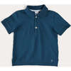 Plain Short Sleeve Polo Shirt in Navy - Shirts - 1 - thumbnail