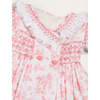 Audrey Toile Hand Smocked Double Breasted Sleeveless Dress in Pink - Dresses - 7