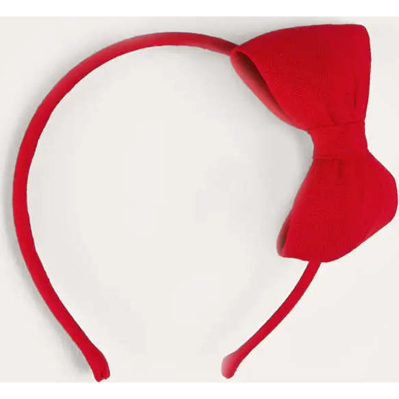 Plain Linen Hairband in Red - Hair Accessories - 1
