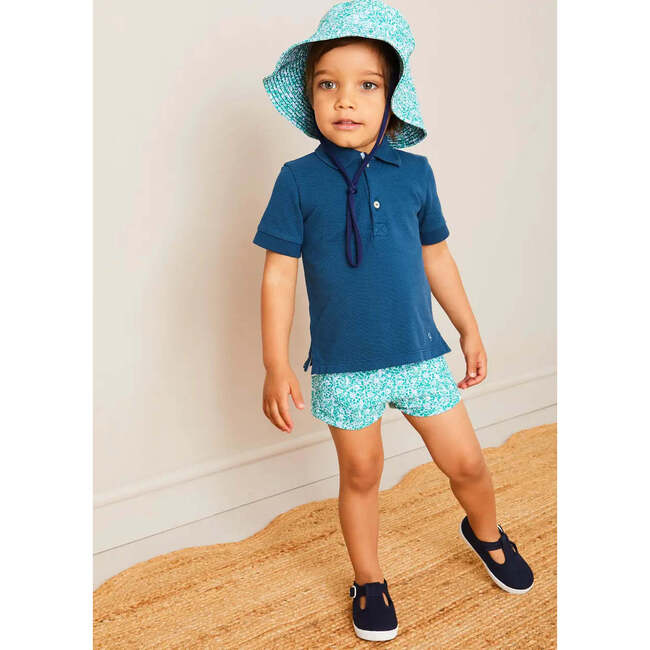 Plain Short Sleeve Polo Shirt in Navy - Shirts - 3