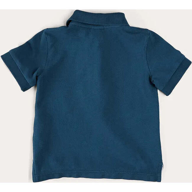 Plain Short Sleeve Polo Shirt in Navy - Shirts - 5