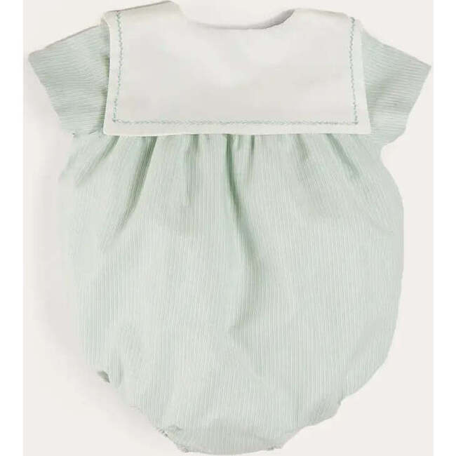 Pembridge Striped Plane Embroidery Short Sleeve Romper in Green - Rompers - 2