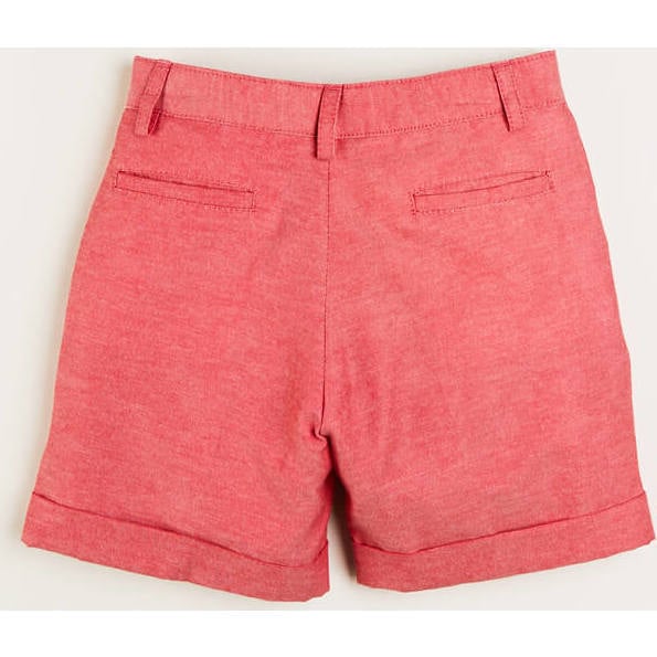 Plain Linen Shorts in Red - Shorts - 4