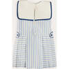 Regency Striped Mariner Collar Pleated Sleeveless Dress in Blue - Dresses - 7 - thumbnail