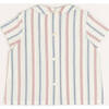 Striped Polo Collar Short Sleeve Shirt, Red - Shirts - 4