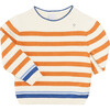 Striped Crewneck Jumper, Camel - Sweaters - 1 - thumbnail