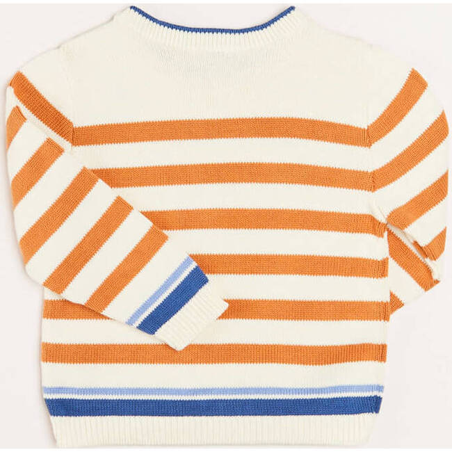 Striped Crewneck Jumper, Camel - Sweaters - 5